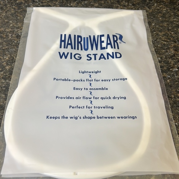 Wig stand , brush, and wig cap. - Picture 3 of 10
